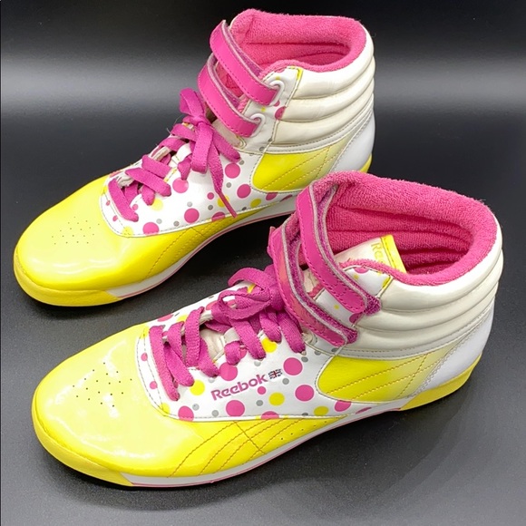 pink hi top reebok classics